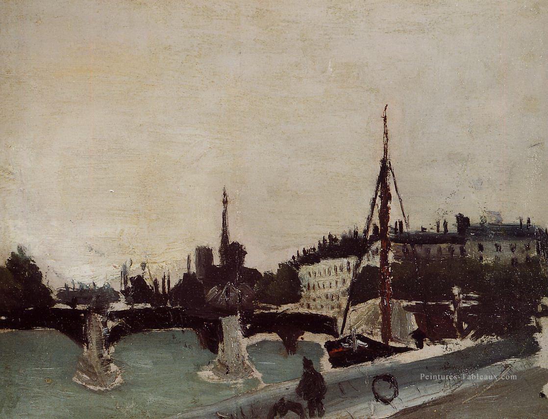 vue de l’Ile Saint Louis de l’étude du quai Henri IV 1909 Henri Rousseau post impressionnisme Naive primitivisme Peintures à l'huile